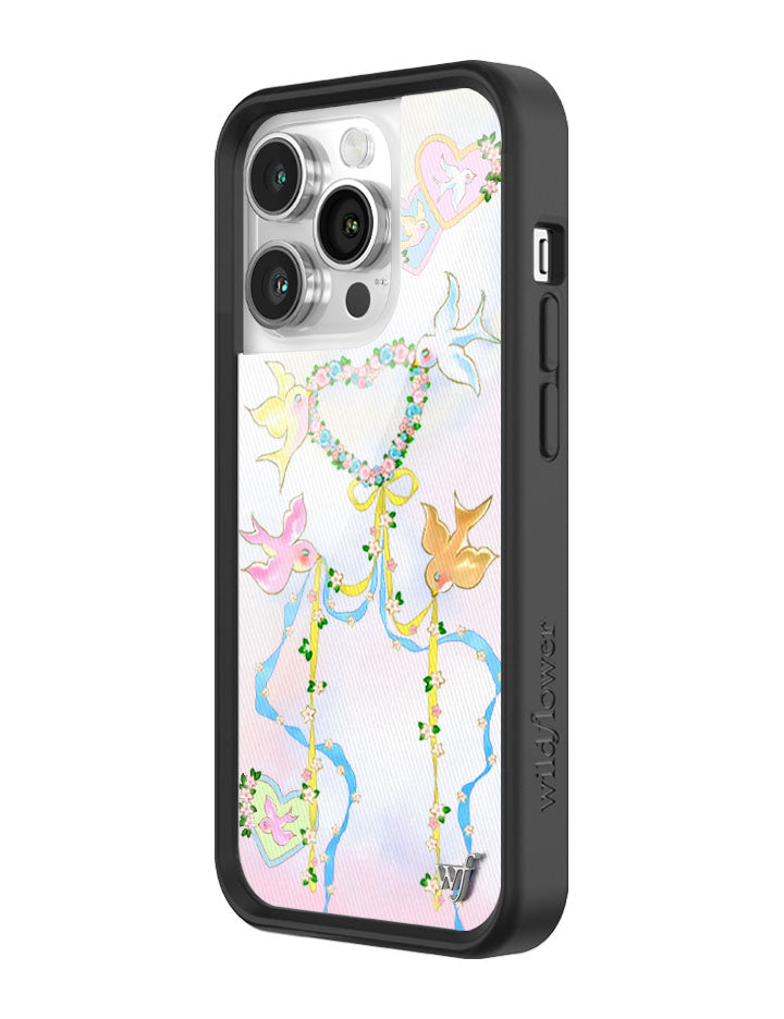 Wildflower iPhone case 14 Pro Dove Diaries Birds Pink Cute