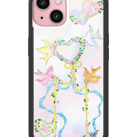 Wildflower iPhone case 15 Dove Diaries Birds Pink Cute