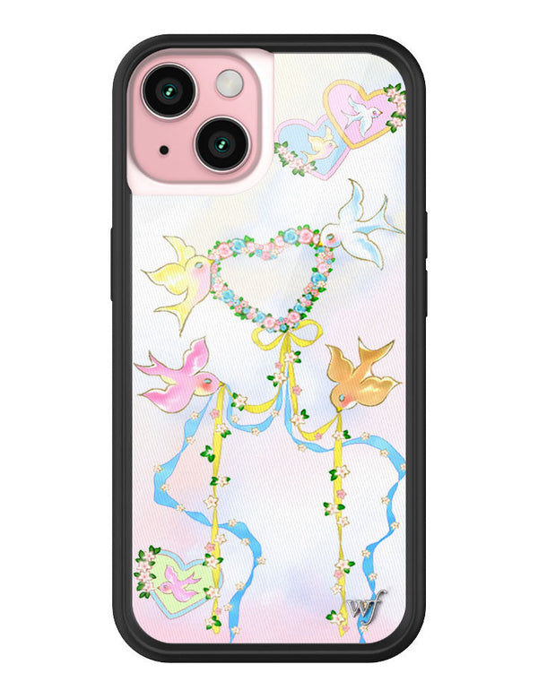Wildflower iPhone case 15 Dove Diaries Birds Pink Cute