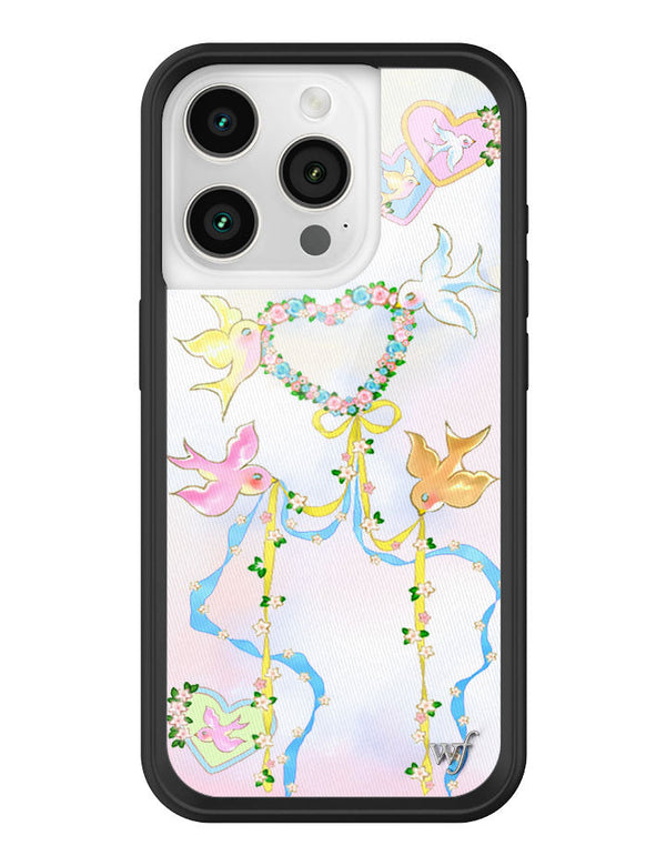Wildflower iPhone case 15 Pro Dove Diaries Birds Pink Cute