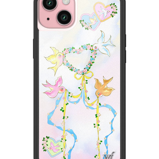Wildflower iPhone case 15 Plus Dove Diaries Birds Pink Cute