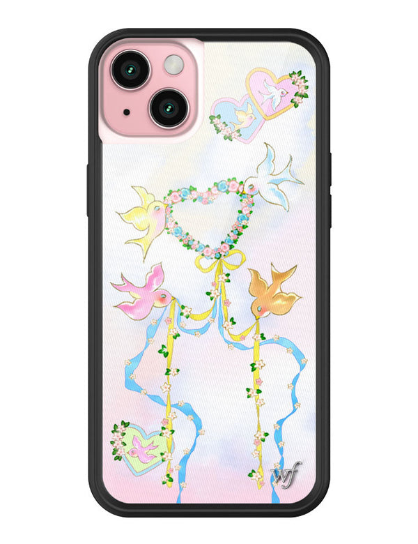 Wildflower iPhone case 15 Plus Dove Diaries Birds Pink Cute