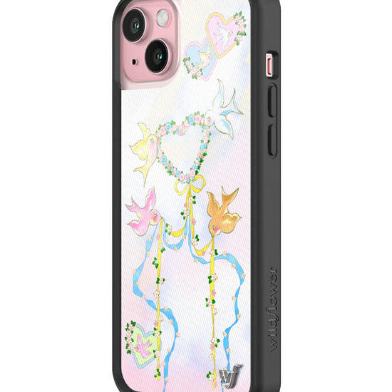 Wildflower iPhone case 15 Plus Dove Diaries Birds Pink Cute