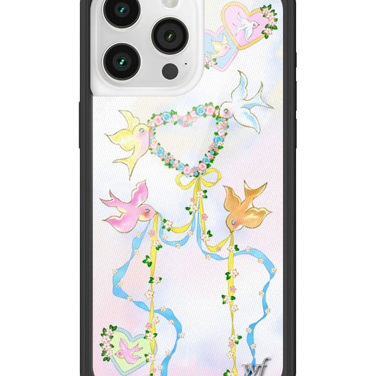 Wildflower iPhone case 15 Pro Max Dove Diaries Birds Pink Cute