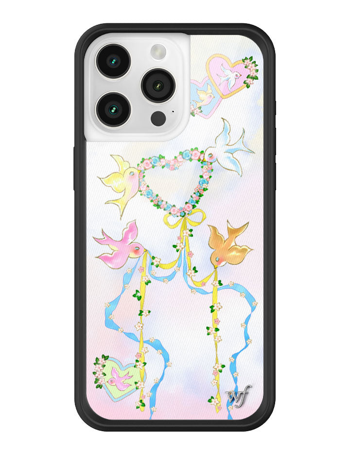 Wildflower iPhone case 15 Pro Max Dove Diaries Birds Pink Cute
