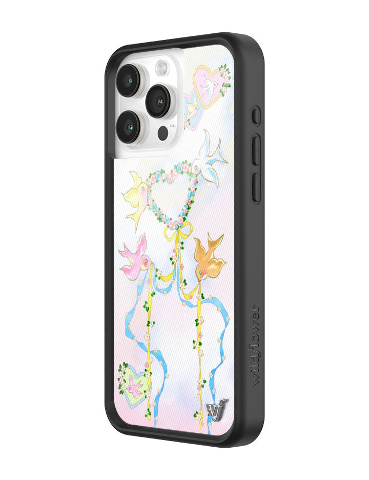 Wildflower iPhone case 15 Pro Max Dove Diaries Birds Pink Cute