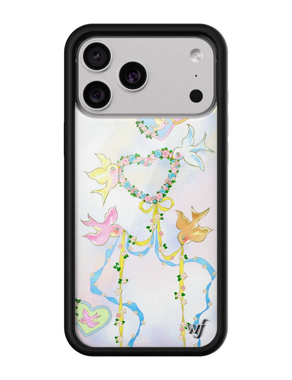 Wildflower iPhone case 17 Pro Max Dove Diaries Birds Pink Cute