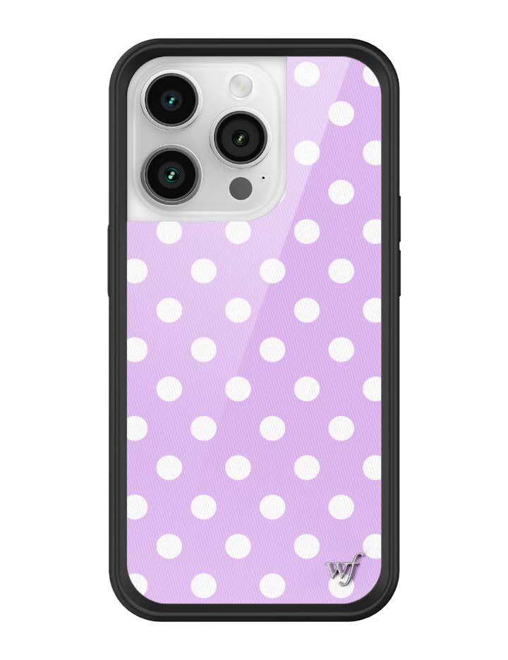 Wildflower iPhone case 14 Pro Polka Dot Lavender White Cute