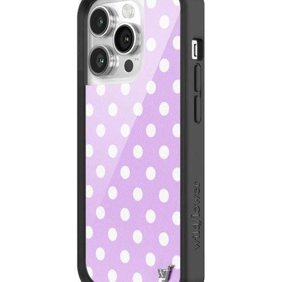 Wildflower iPhone case 14 Pro Polka Dot Lavender White Cute