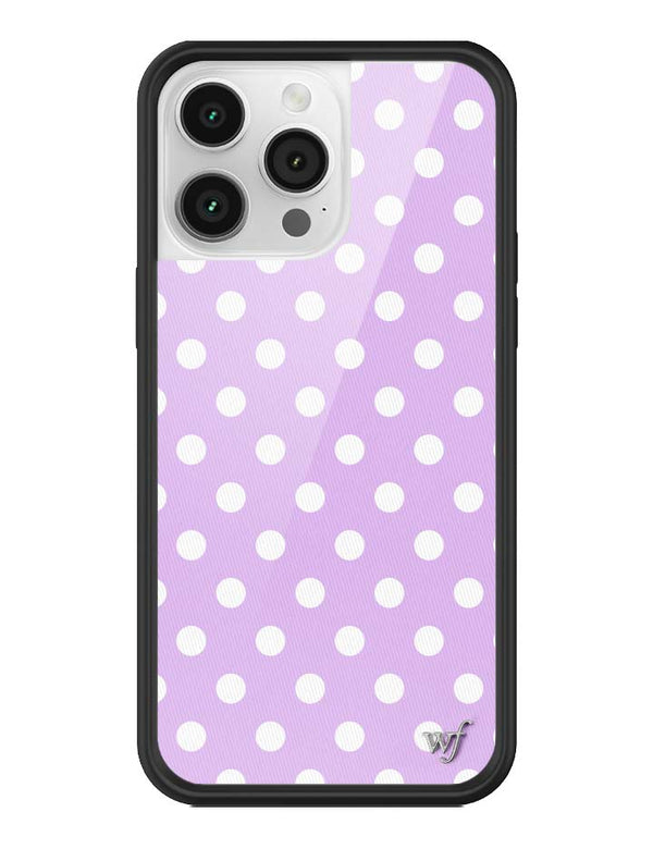 Wildflower iPhone case 14 Pro Max Polka Dot Lavender White Cute