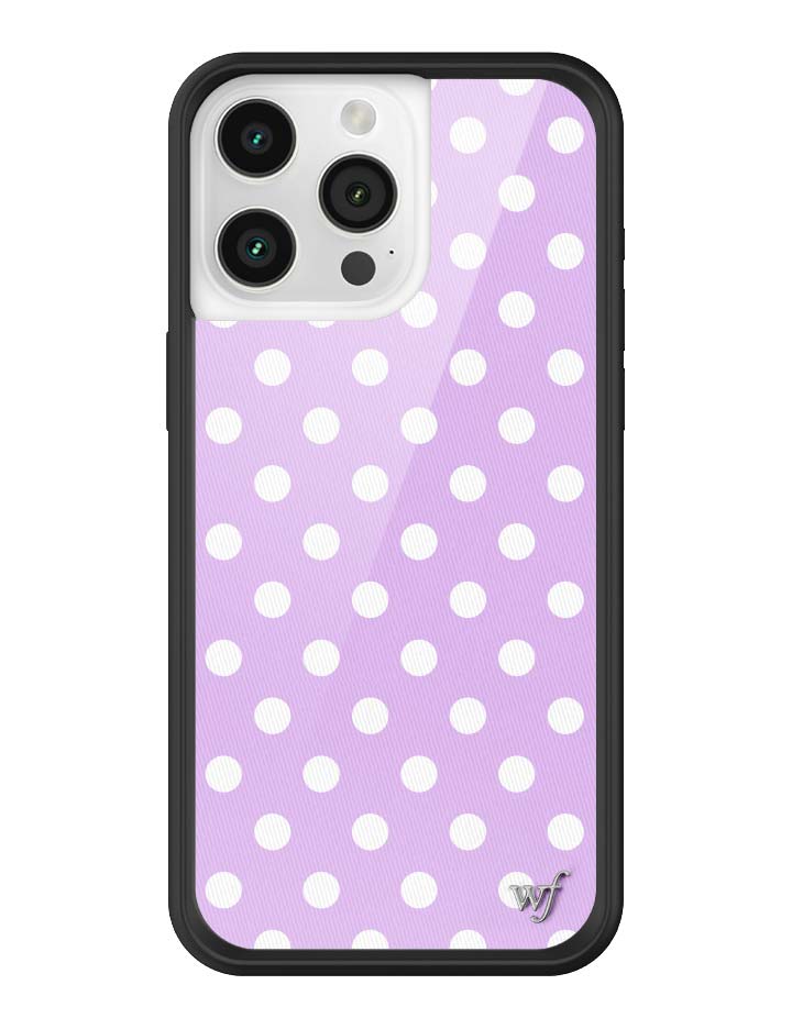 Wildflower iPhone case 15 Pro Max Polka Dot Lavender White Cute