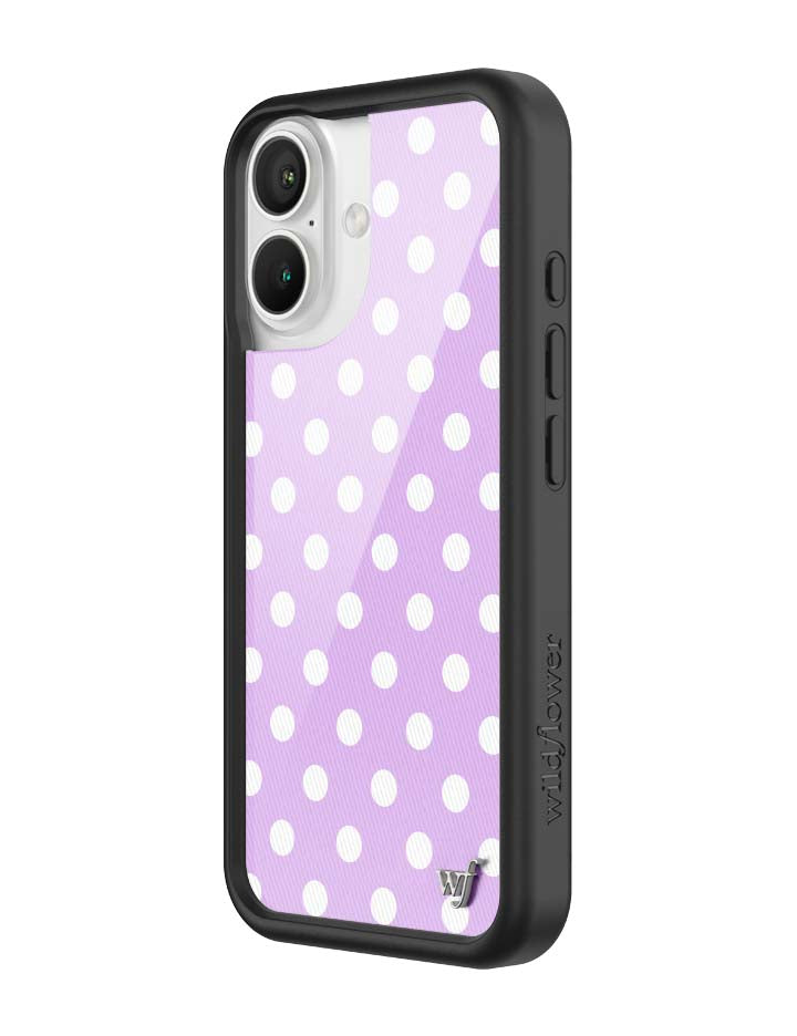 Wildflower iPhone case 16 Polka Dot Lavender White Cute
