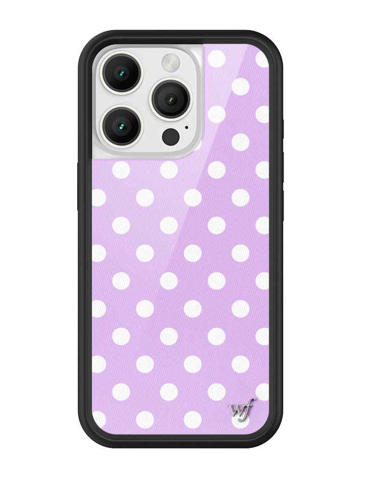 Wildflower iPhone case 16 Pro Polka Dot Lavender White Cute