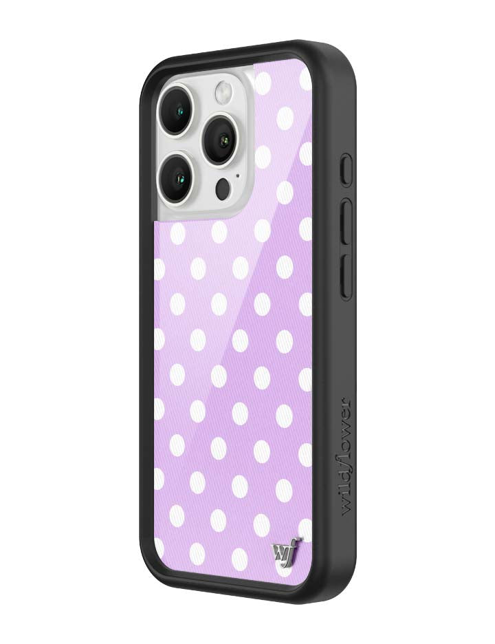 Wildflower iPhone case 16 Pro Polka Dot Lavender White Cute