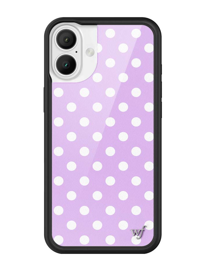 Wildflower iPhone case 16 Plus Polka Dot Lavender White Cute