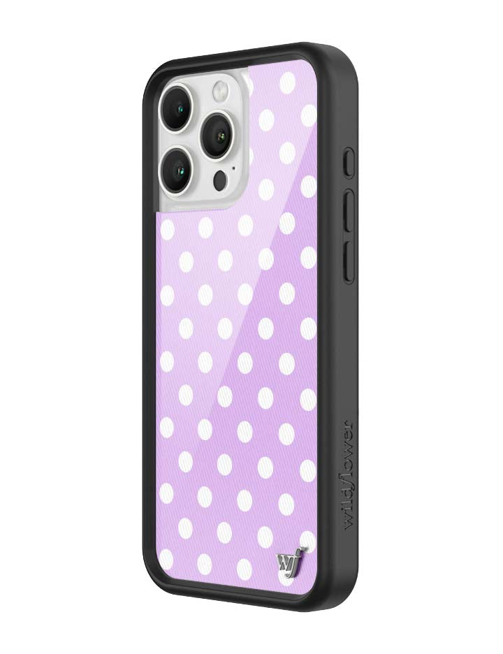 Wildflower iPhone case 16 Pro Max Polka Dot Lavender White Cute