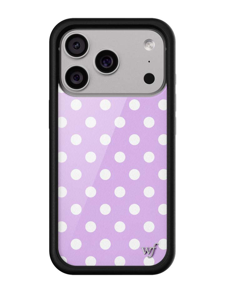 Wildflower iPhone case 17 Pro Polka Dot Lavender White Cute