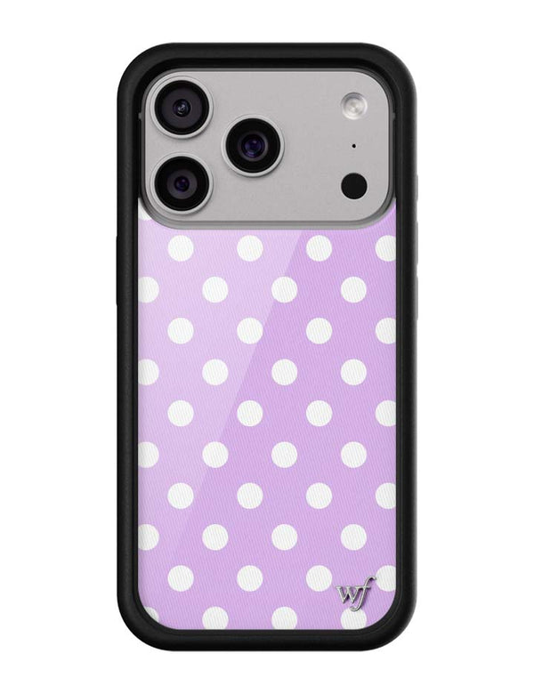 Wildflower iPhone case 18 Pro Polka Dot Lavender White Cute