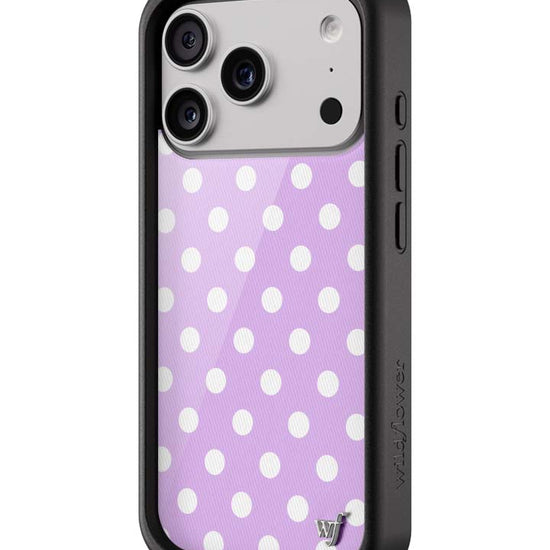 Wildflower iPhone case 18 Pro Polka Dot Lavender White Cute