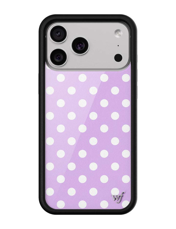 Wildflower iPhone case 18 Pro Max Polka Dot Lavender White Cute
