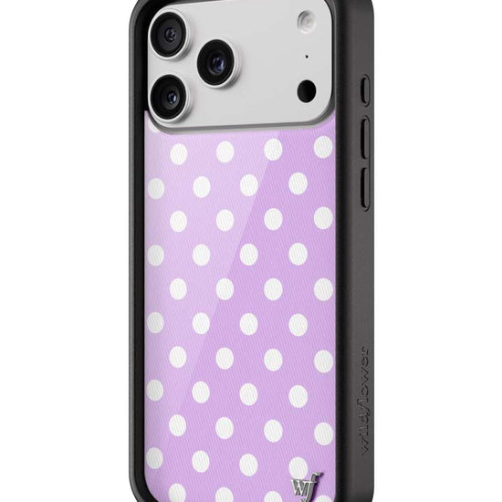 Wildflower iPhone case 18 Pro Max Polka Dot Lavender White Cute