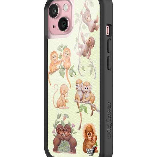 Wildflower iPhone case 15 Monkey Biz Brown Cute
