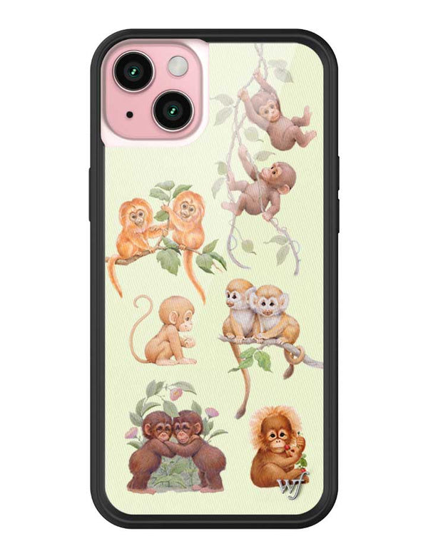 Wildflower iPhone case 15 Plus Monkey Biz Brown Cute