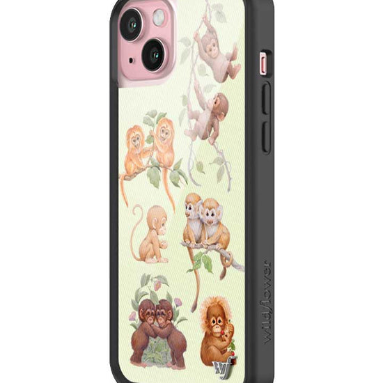 Wildflower iPhone case 15 Plus Monkey Biz Brown Cute