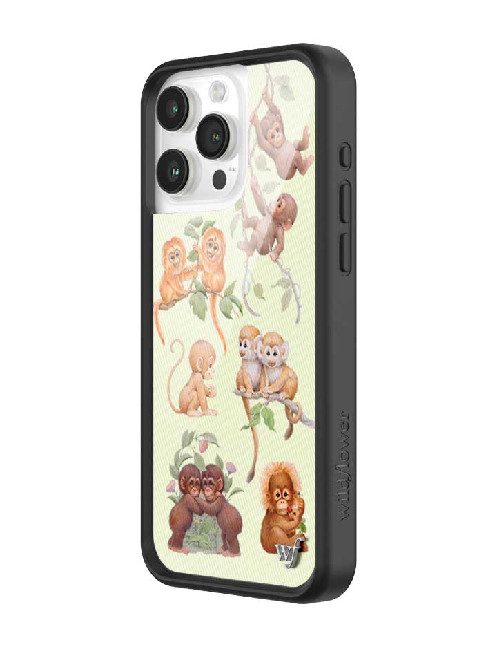 Wildflower iPhone case 15 Pro Max Monkey Biz Brown Cute
