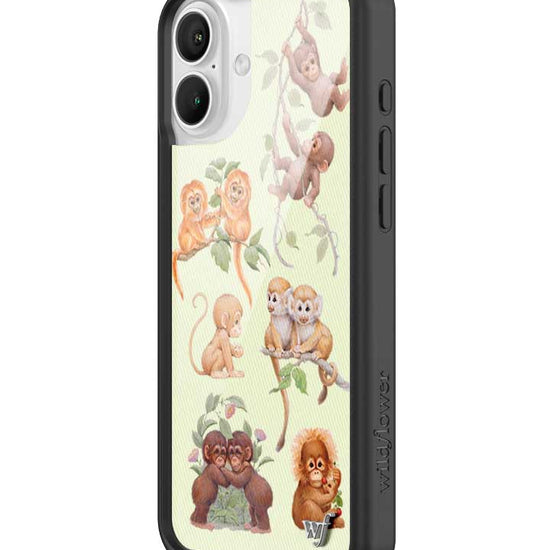 Wildflower iPhone case 16 Plus Monkey Biz Brown Cute