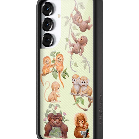 Wildflower Galaxy S25 case Plus Monkey Biz Brown Cute
