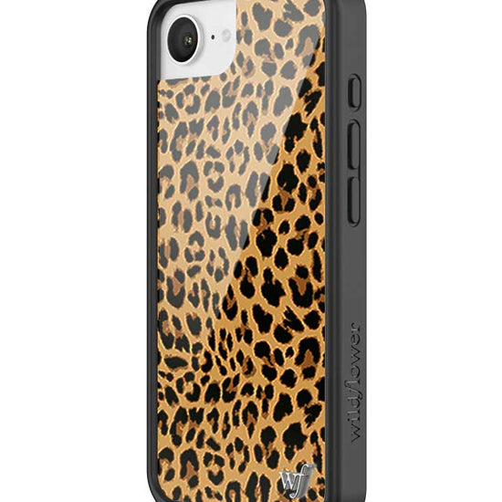 Wildflower iPhone case 16e Meow Leopard Black Tan