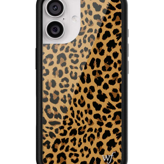 Wildflower iPhone case 17 Meow Leopard Black Tan