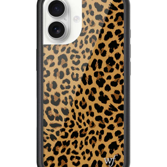 Wildflower iPhone case 17 Meow Leopard Black Tan