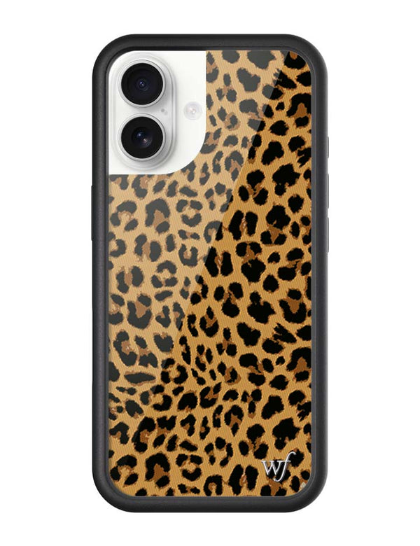 Wildflower iPhone case 17 Meow Leopard Black Tan