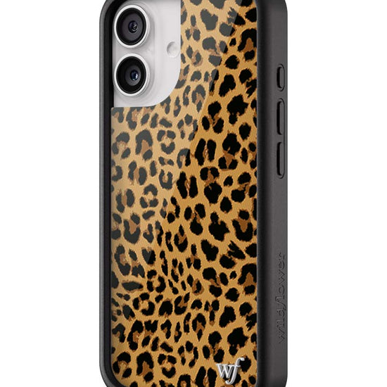 Wildflower iPhone case 17 Meow Leopard Black Tan