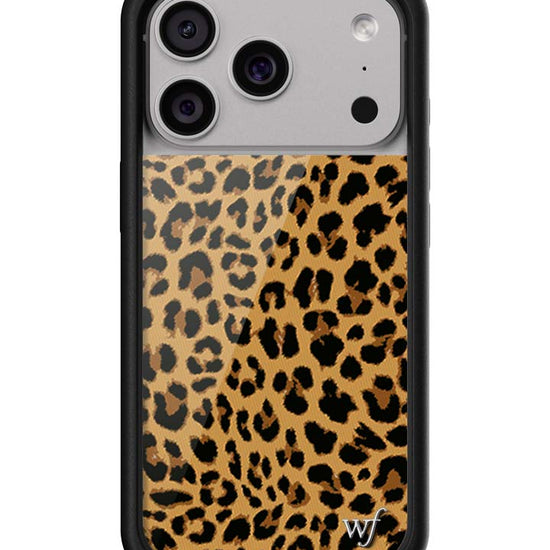 Wildflower iPhone case 17 Pro Meow Leopard Black Tan