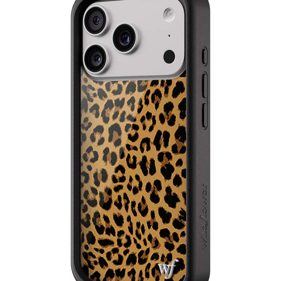 Wildflower iPhone case 17 Pro Meow Leopard Black Tan