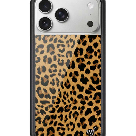 Wildflower iPhone case 17 Pro Max Meow Leopard Black Tan