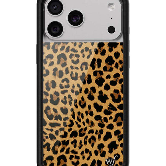 Wildflower iPhone case 17 Pro Max Meow Leopard Black Tan