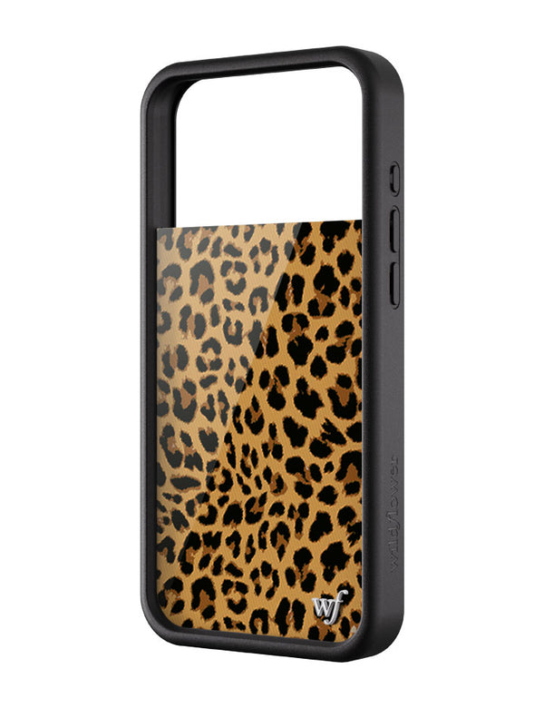 Wildflower iPhone case 17 Pro Max Meow Leopard Black Tan