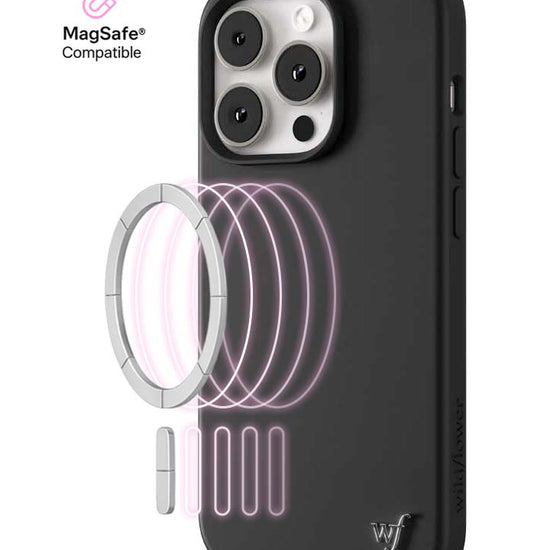 Wildflower iPhone case 14 Pro Black MagSafe Sleek Black
