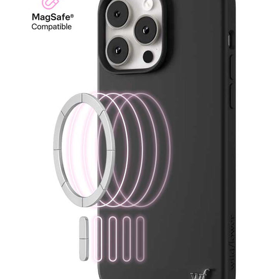 Wildflower iPhone case 14 Pro Max Black MagSafe Sleek Black