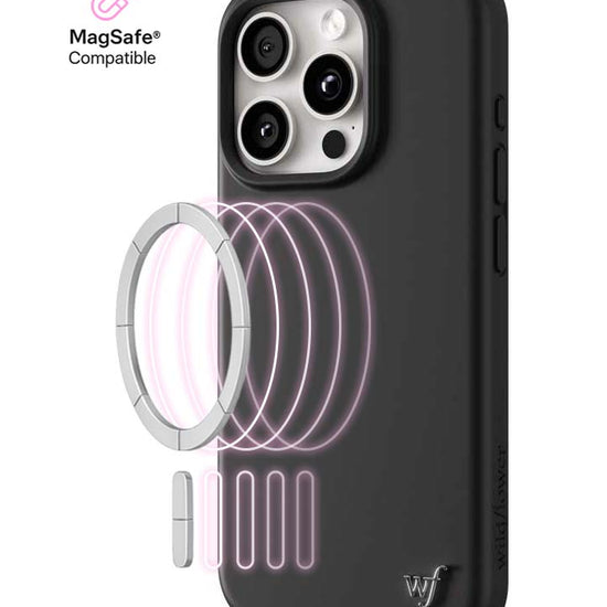 Wildflower iPhone case 15 Pro Black MagSafe Sleek Black