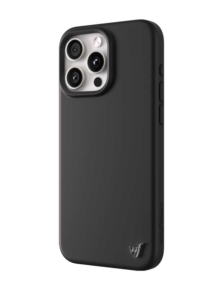 Wildflower iPhone case 15 Pro Max Black MagSafe Sleek Black