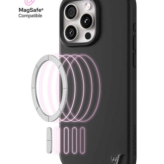 Wildflower iPhone case 15 Pro Max Black MagSafe Sleek Black