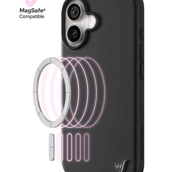 Wildflower iPhone case 16 Black MagSafe Sleek Black