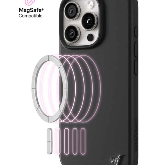 Wildflower iPhone case 16 Pro Black MagSafe Sleek Black
