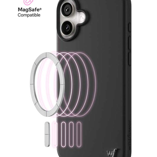 Wildflower iPhone case 16 Plus Black MagSafe Sleek Black