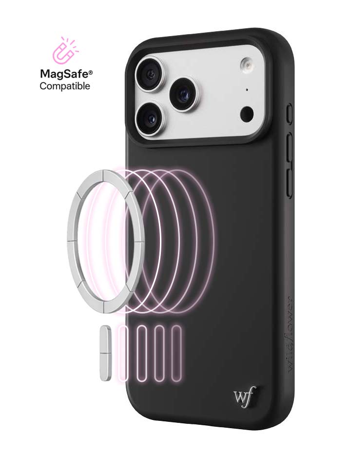 Wildflower iPhone case 18 Pro Max Black MagSafe Sleek Black